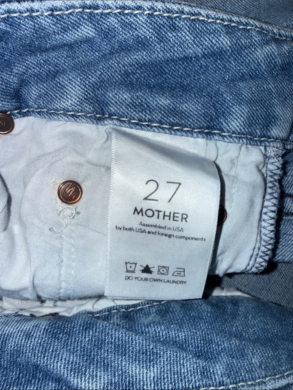 Mother Looker Ankle Fray Light Wash Women's Jeans - Picture 8 of 9